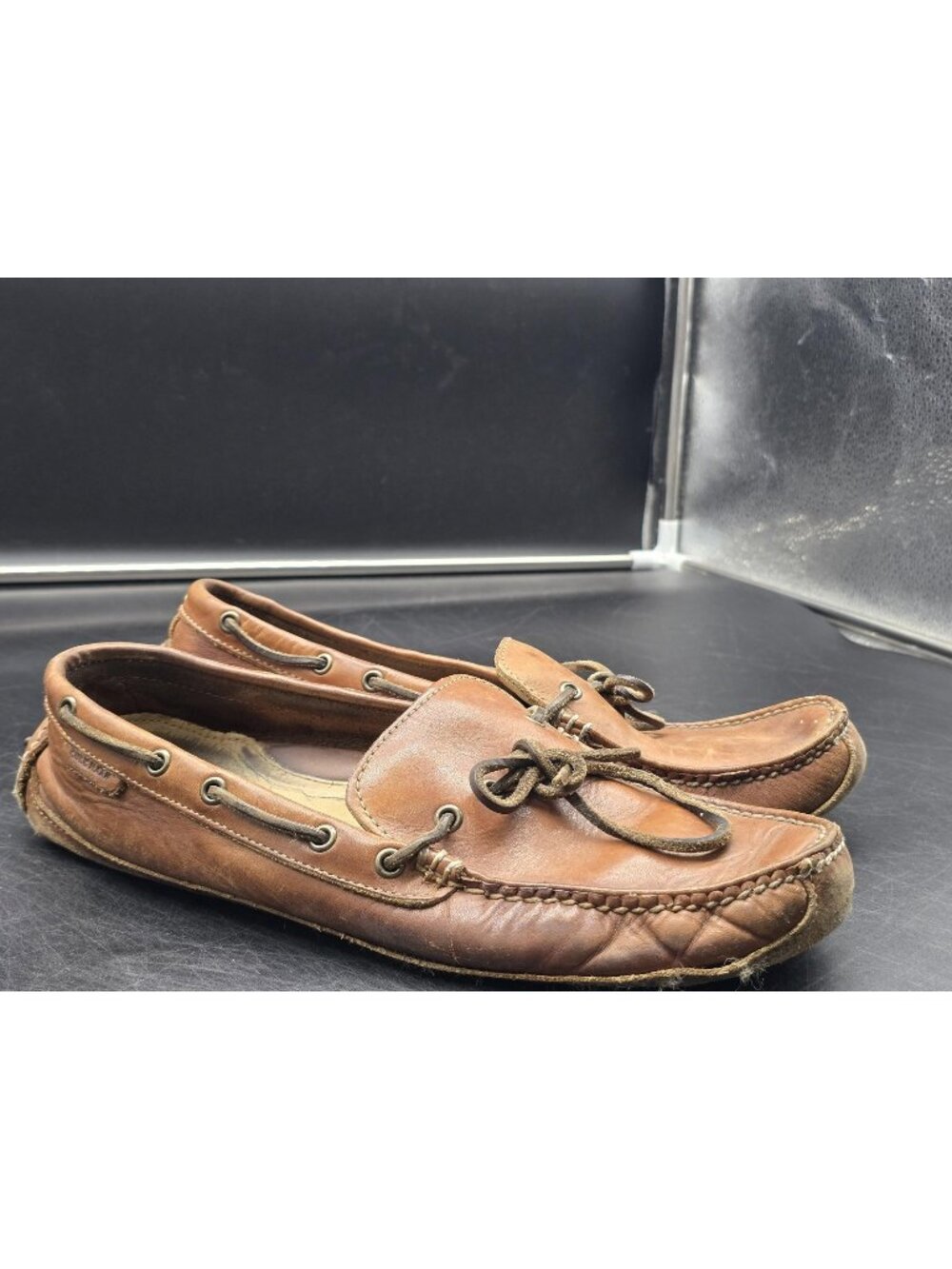 Cole Haan Shoes Men Size 10 Brown Grant Leather Driving Moccasin Damaged Loafers